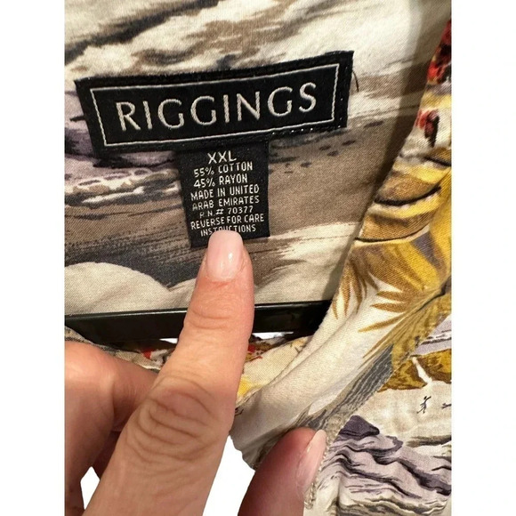 Riggings Men's Multicolor Short Sleeve Button Down Casual Shirt Size XXL - Picture 5 of 5